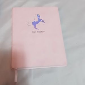 Pink faux suede unicorn Journal